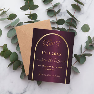 El oro de Borgoña 90 cumpleaños salva la tarjeta d