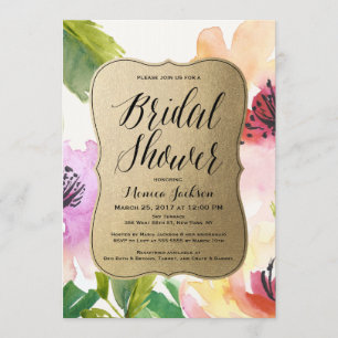 El oro de las flores elegantes Invitación a la d