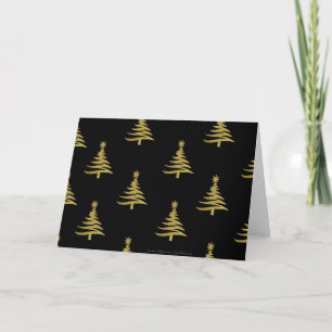 El oro de los árboles de Navidad en negro