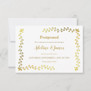 El oro deja Invitación de postergación