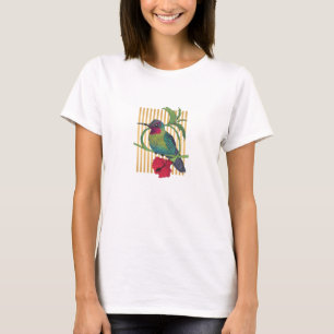El oro del pájaro de Colibri raya las camisetas