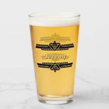 El oro en la etiqueta de Art Deco Negro