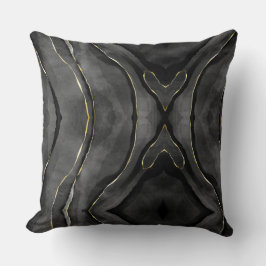 El oro gris negro estira el Cojín decorativo abstr