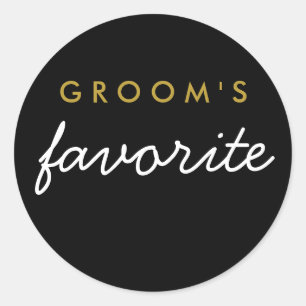 El oro negro Pegatina favorito de un Groom persona