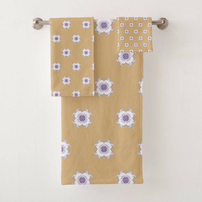 El oro púrpura enlosado Floral Aspecto Fractal Art (In situ)