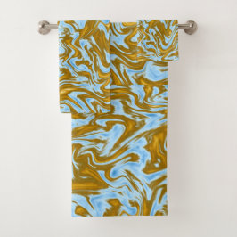 El Oro Y El Efecto De Mármol Verde azulado,