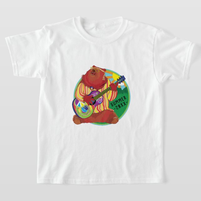 El oso de canto de camiseta del campamento de niño (Distribución)