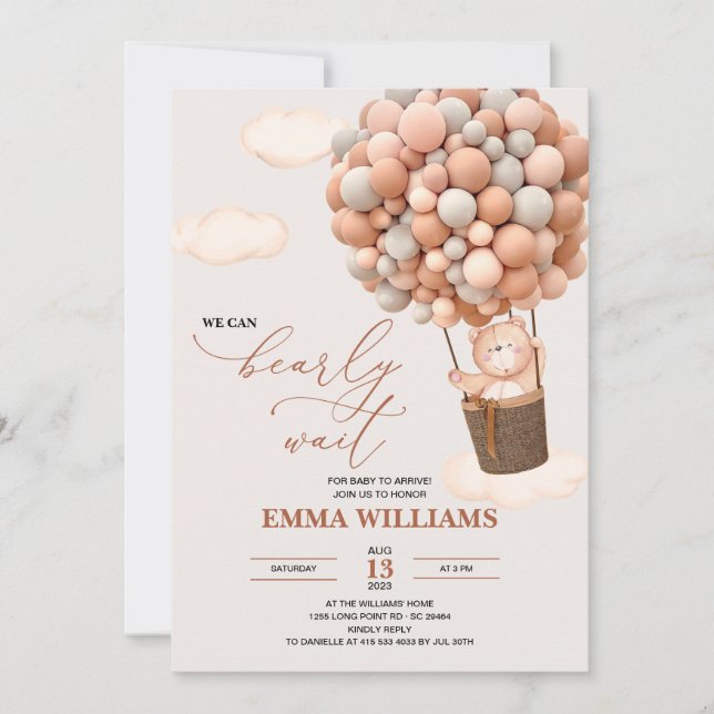 ¡El Oso De Invitación De Baby Shower Podemos Esper (Anverso)