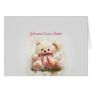 El oso de peluche con la foto roja del arco le