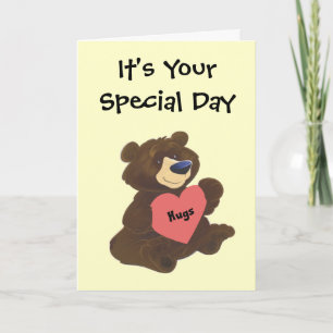 El oso de Teddy abraza la tarjeta del día de la ma