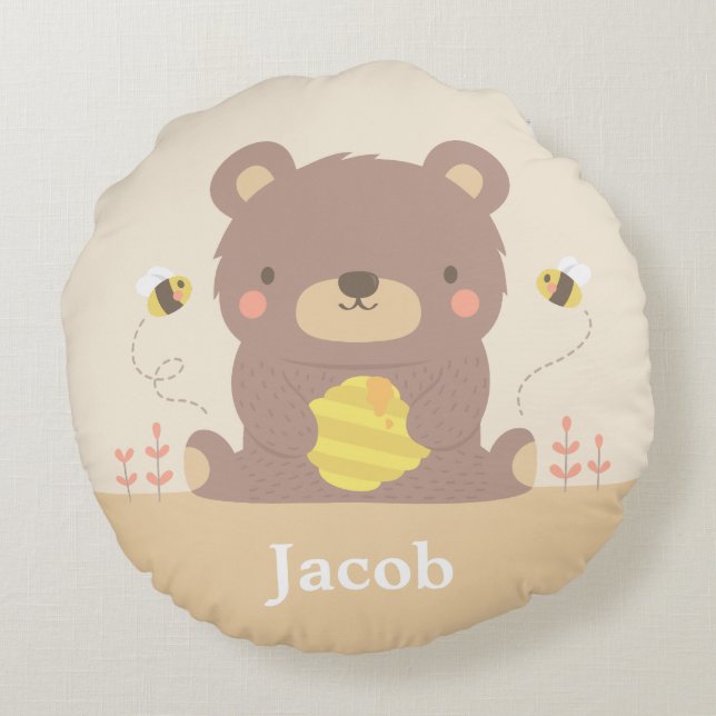 El oso del bebé del arbolado embroma el Cojín (Reverso)