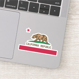 El oso grizzly y Pegatina estrella de California R