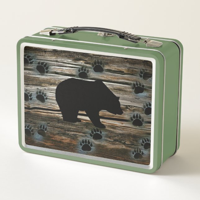El oso negro traza madera rústica (Reverso)