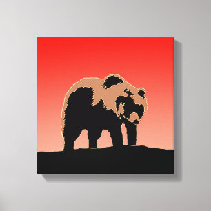 El oso pardo al atardecer - Arte de vida salvaje o