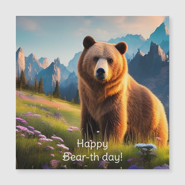 El oso pardo en el cumpleaños de la montaña (Anverso)