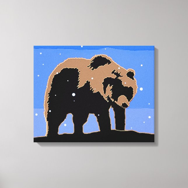 El oso pardo en invierno - Arte de vida salvaje or (Anverso)