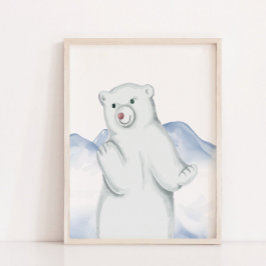 El Oso Polar Ártico Animal Nursera Muro Decoración
