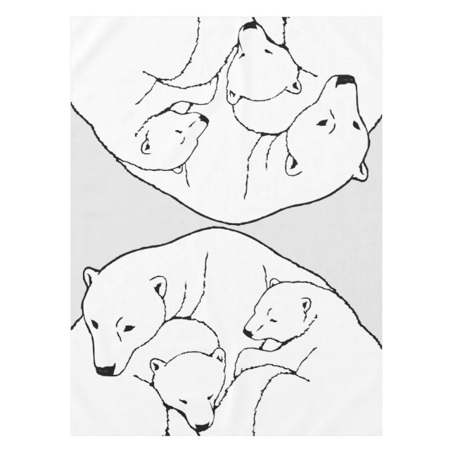 El oso polar con manteles de oso. Cubs Art Tablecl (Anverso)