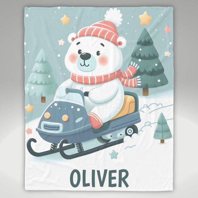 El Oso Polar Cute Conduce Con Snowmobile Personali (Subido por el creador)