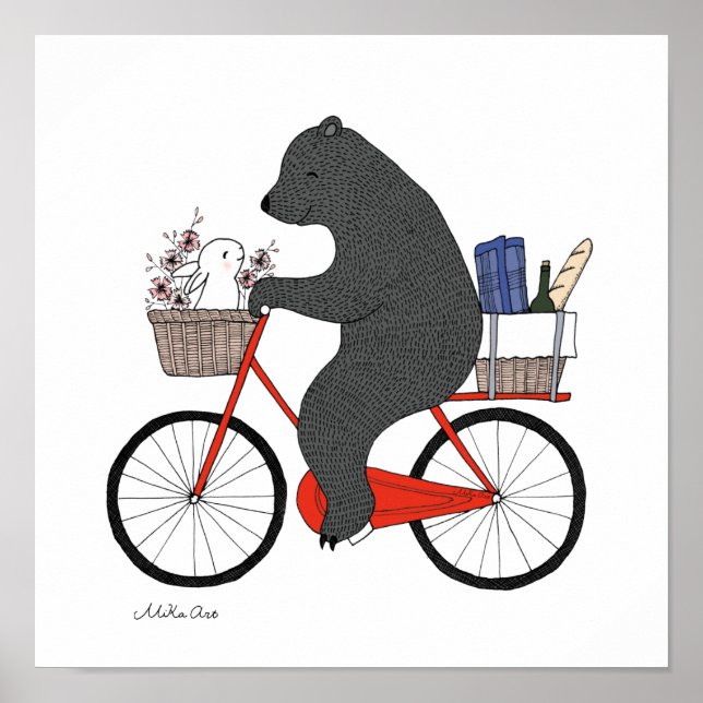 El oso y el conejo se van de picnic Feliz arte de  (Frente)