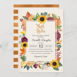 El otoño deja a Sunflower Bridal Shower Invitación