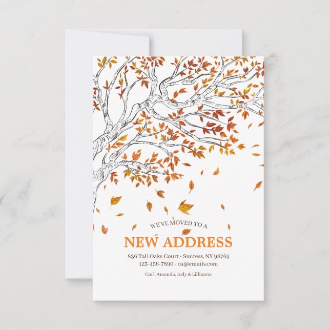 El otoño deja Invitación en movimiento (Anverso)