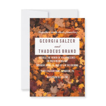 El otoño deja la invitación a la boda texturada