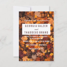 El otoño deja la invitación a la boda texturada