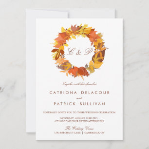 EL OTOÑO DEJA LA INVITACIÓN DE BODA DE LA BODA DE