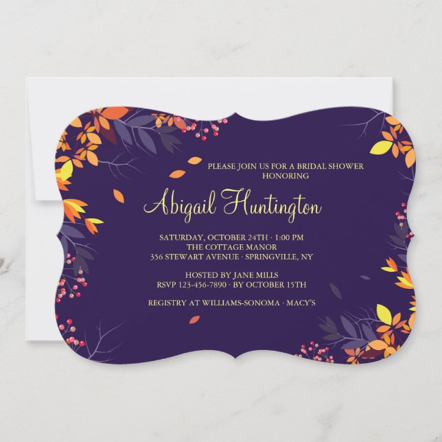 El otoño está aquí, invitación (Anverso)