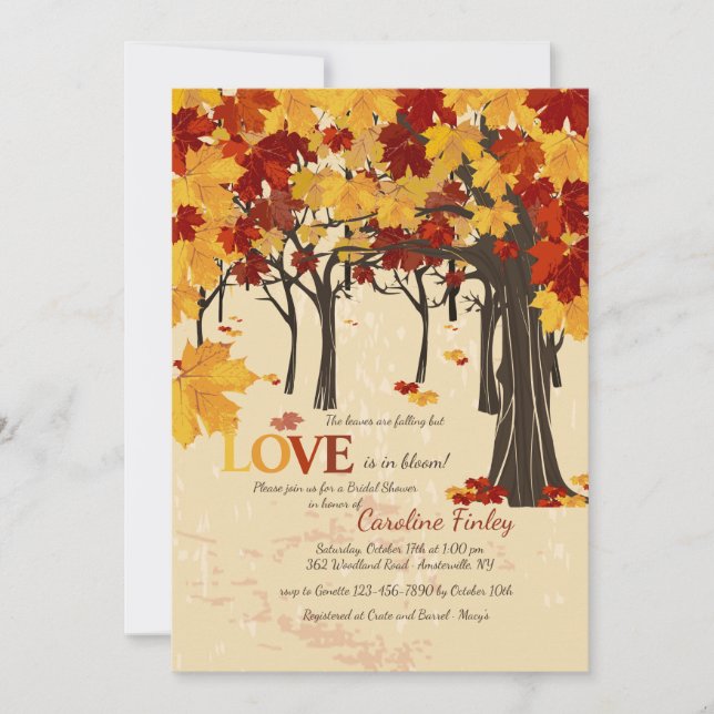 El otoño está aquí la invitación (Anverso)