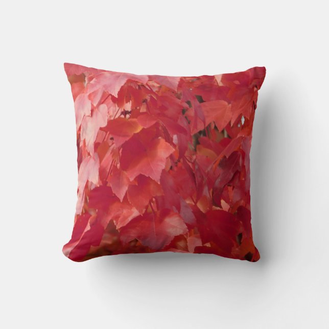 El otoño rojo deja el Cojín decorativo (Anverso)