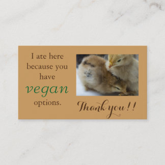 El Outreach del vegano le agradece las tarjetas