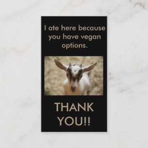 El Outreach del vegano le agradece las tarjetas