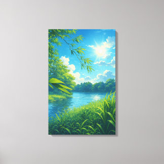 El pacífico paisaje fluvial del arte