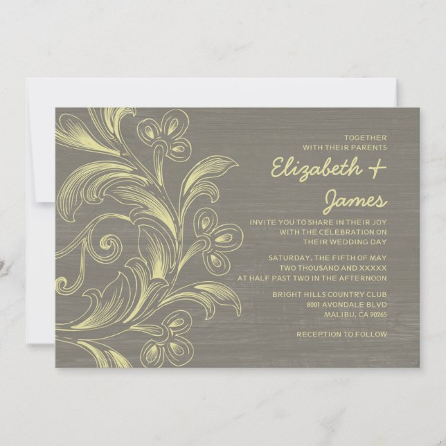 El país florece las invitaciones a la boda (Anverso)