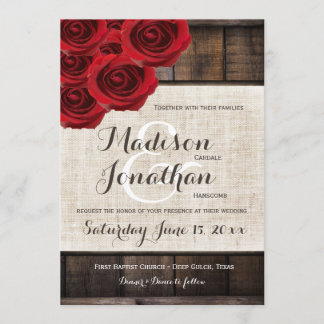 El País Rústico Roses Roses Invitaciones a la boda