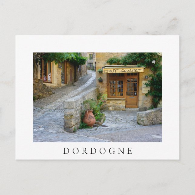 El paisaje de la postal blanca de Dordoña (Anverso)