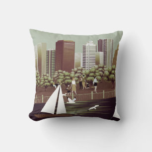 El paisaje urbano arroja almohada