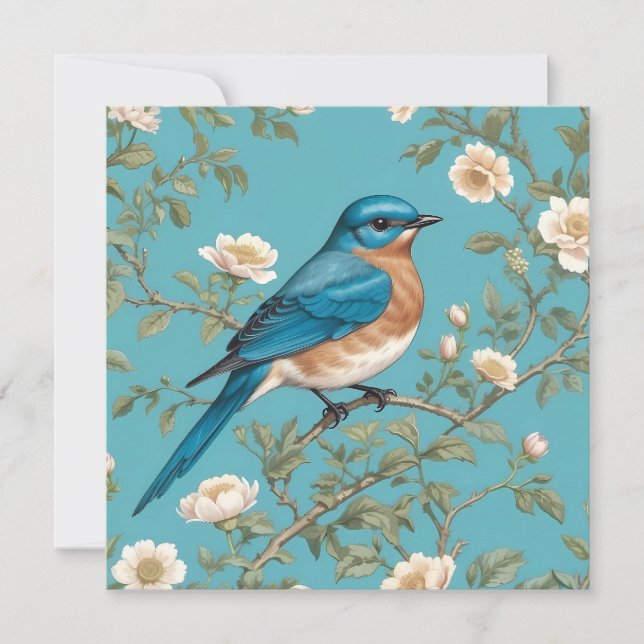 El pájaro azul William Morris inspiró a Turquois (Anverso)
