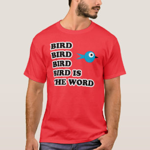 El pájaro es la camiseta de la palabra