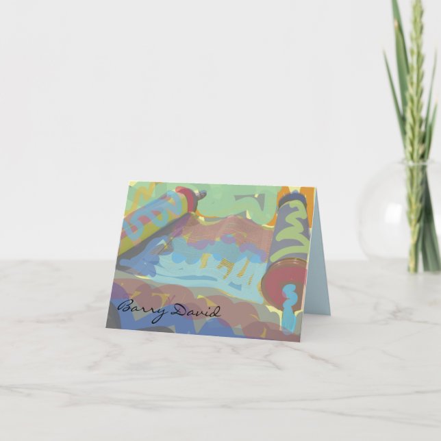 El palo PINTADO Mitzvah de la barra de TORAH le (Anverso)