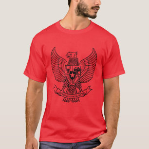 el pancasila del garuda embroma la camisa - negro