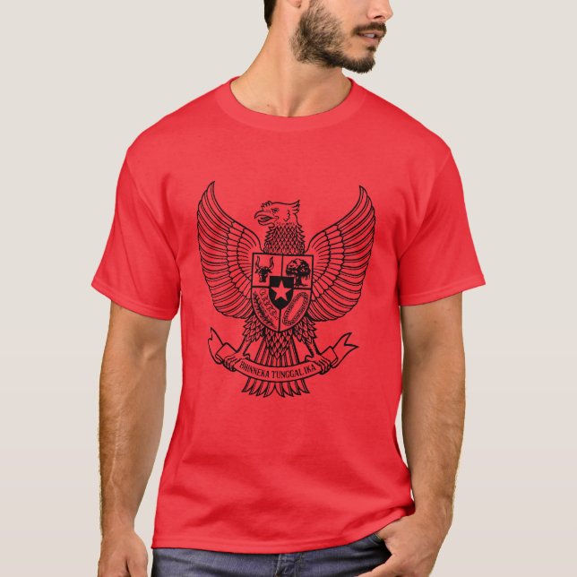 el pancasila del garuda embroma la camisa - negro (Anverso)