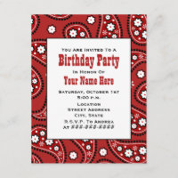El pañuelo rojo de Paisley inspiró la invitación