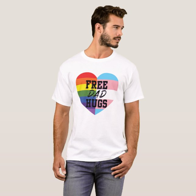 El papá libre abraza la camiseta de LGBTQ (Anverso completo)