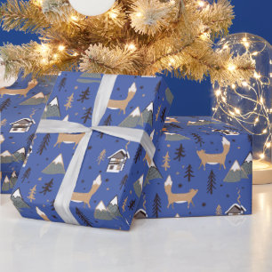 El papel de envolver del patrón Fox de los Navidad