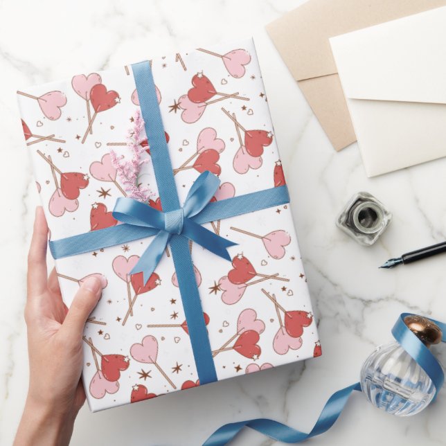 El papel de envolvimiento del Pop Retro Valentine (Regalar)