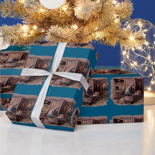 El papel de regalo de las bendiciones de Navidad (Vacaciones)