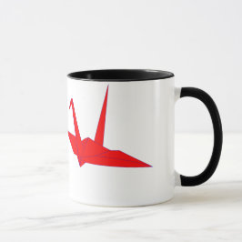 El par de origami Cranes la taza